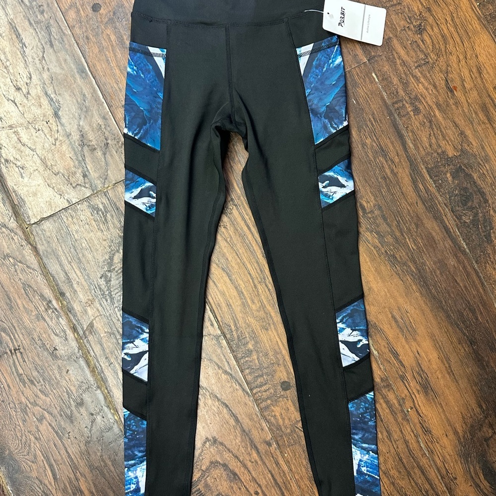 Womens High Waist Print Yoga Pants Plus Size with Waistband Pocket-XS  <<167>> - Picture 6 of 9